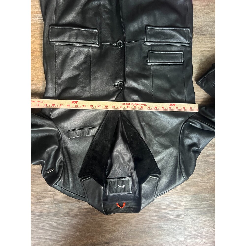Vintage 4/2008 Lined Sample Sean John Soft Leather Blazer with Suede Lapel - Picture 4 of 16